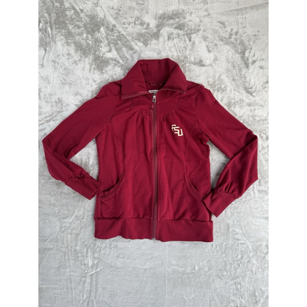 Florida State Seminoles Sweater Women Sz S Maroon Red Full Zip Cutter & Buck FSU